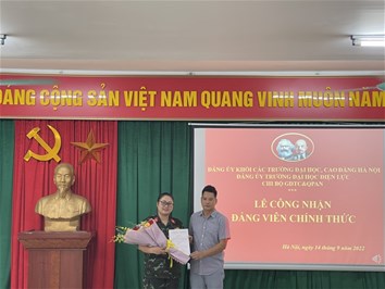 LỄ CÔNG NHẬN ĐẢNG VIÊN CHÍNH THỨC